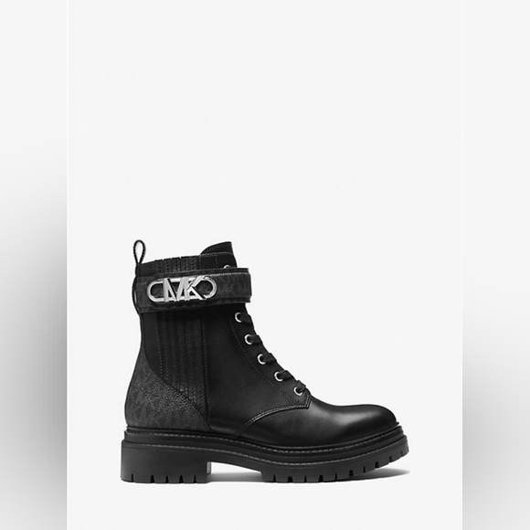 Michael Kors Parker Leather Combat Boot Size 7.5 - Picture 1 of 9